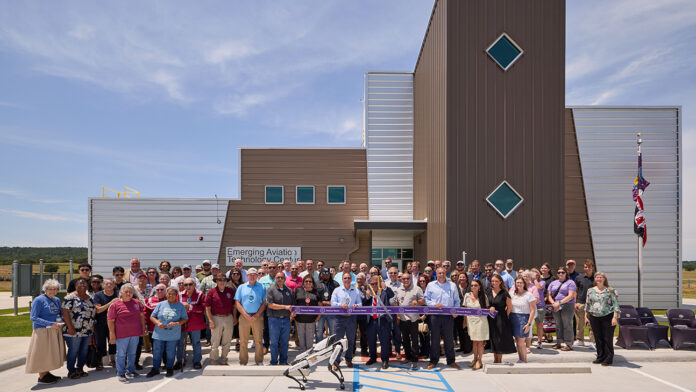 Emerging Aviation Technology Center facility ribbon-cutting ceremony